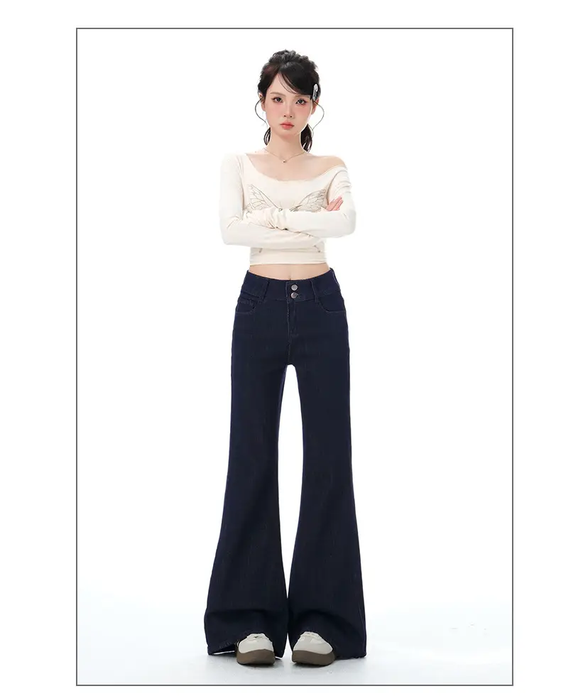 Dark Blue Micro-Flared Jeans for Women 2025 — feature 10