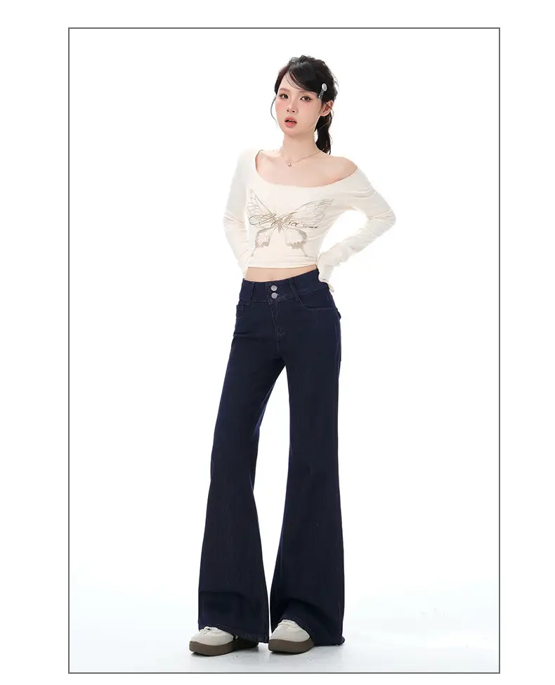 Dark Blue Micro-Flared Jeans for Women 2025 — feature 11