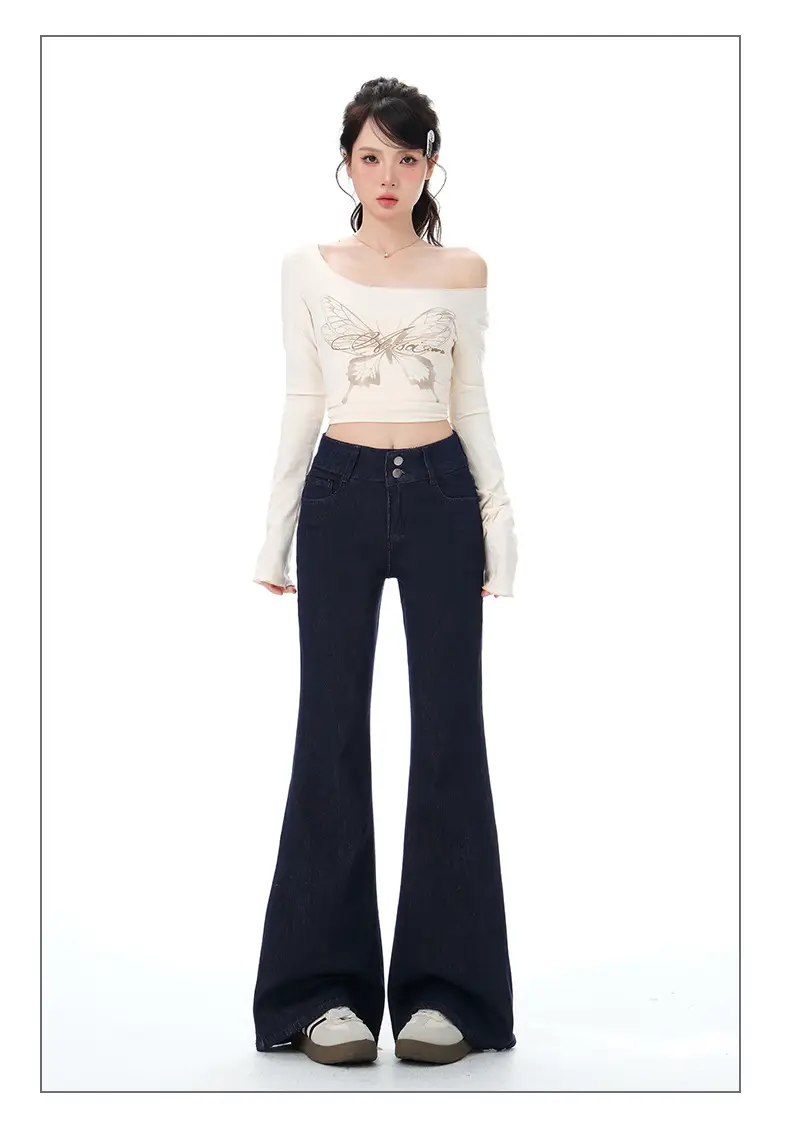 Dark Blue Micro-Flared Jeans for Women 2025 — feature 12