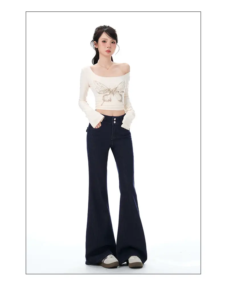 Dark Blue Micro-Flared Jeans for Women 2025 — feature 13