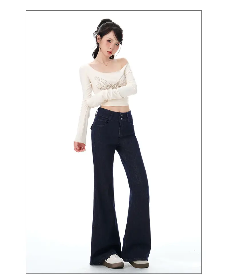 Dark Blue Micro-Flared Jeans for Women 2025 — feature 14