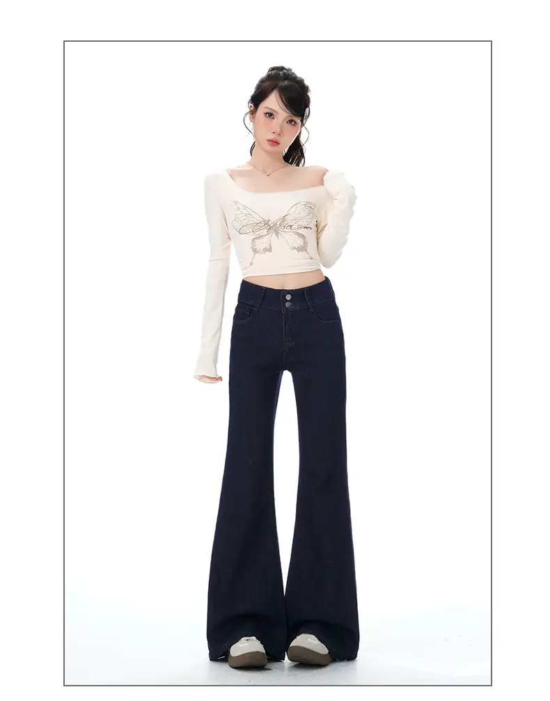 Dark Blue Micro-Flared Jeans for Women 2025 — feature 15