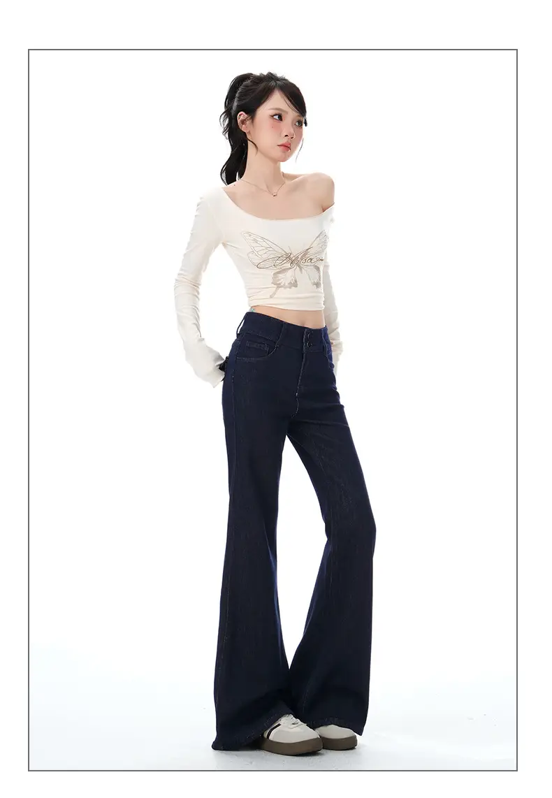 Dark Blue Micro-Flared Jeans for Women 2025 — feature 17