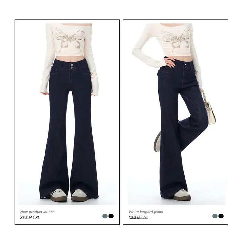 Dark Blue Micro-Flared Jeans for Women 2025 — feature 3