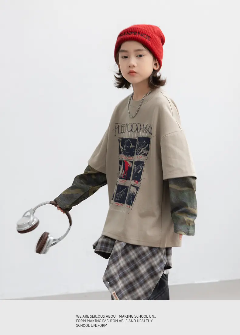 Boys Fake Two-Piece Long Sleeve T-Shirt Autumn 2026 — feature 10
