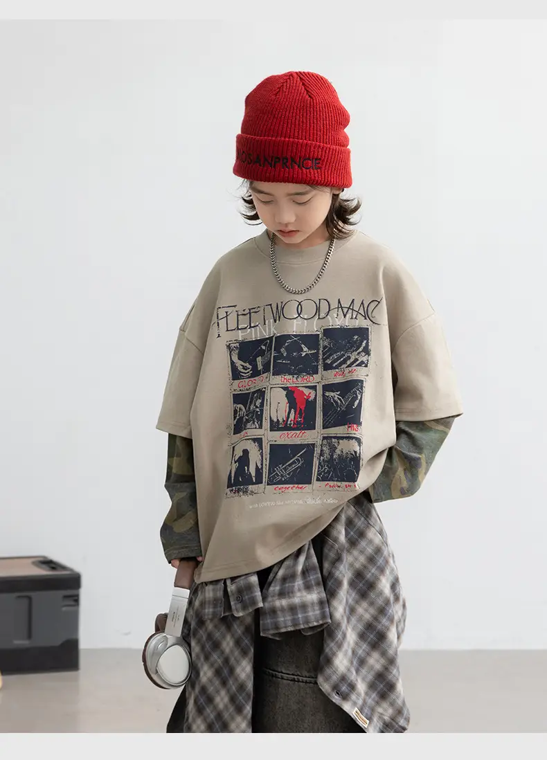 Boys Fake Two-Piece Long Sleeve T-Shirt Autumn 2026 — feature 13