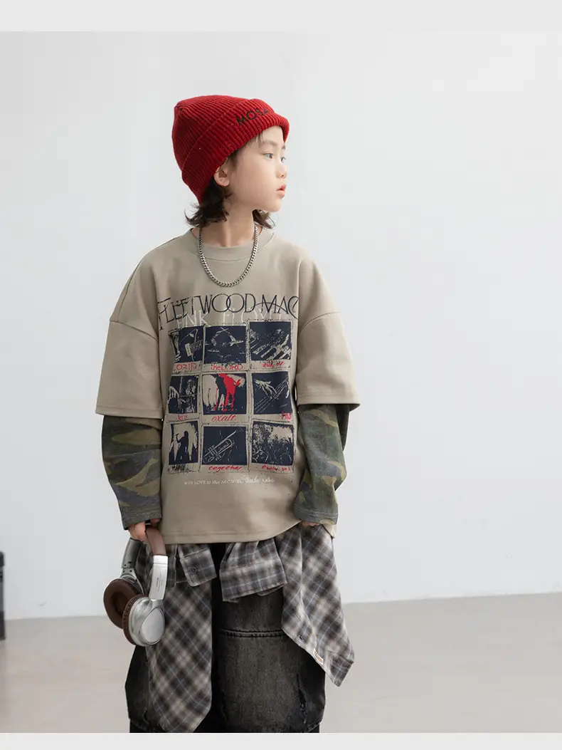Boys Fake Two-Piece Long Sleeve T-Shirt Autumn 2026 — feature 14