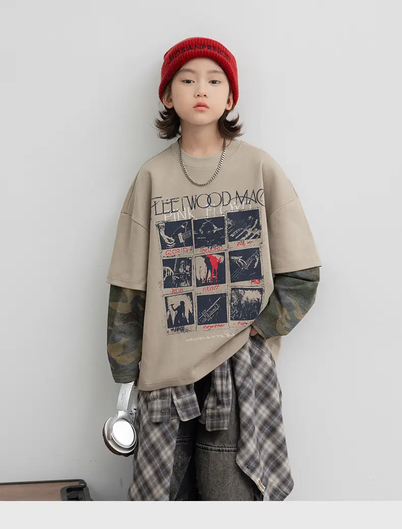 Boys Fake Two-Piece Long Sleeve T-Shirt Autumn 2026 — feature 15
