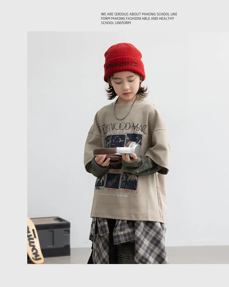 Boys Fake Two-Piece Long Sleeve T-Shirt Autumn 2026 — feature 8