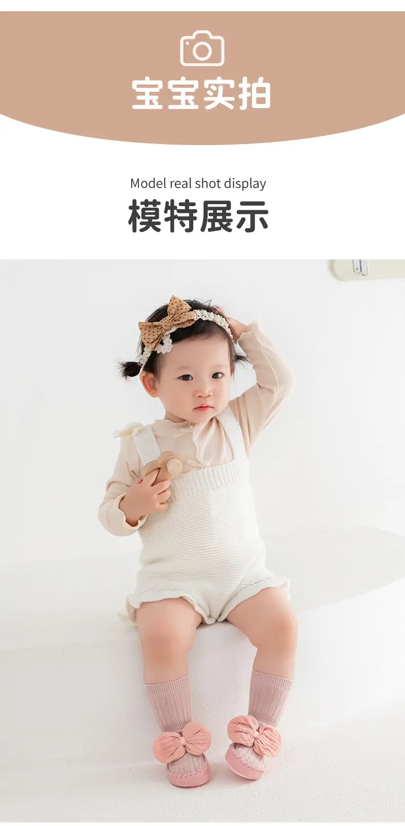 Pink Bow Baby Socks Toddler Non-Slip Soft — feature 26