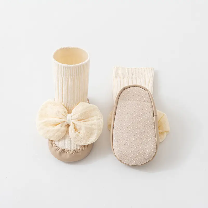 Pink Bow Baby Socks Toddler Non-Slip Soft - Image 2