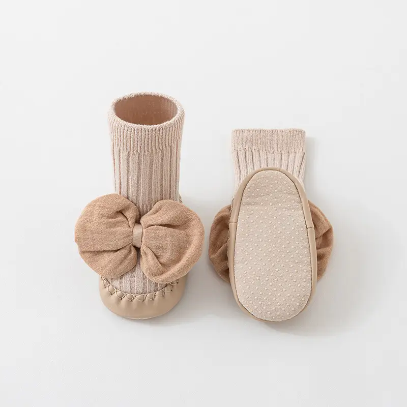 Pink Bow Baby Socks Toddler Non-Slip Soft - Image 3