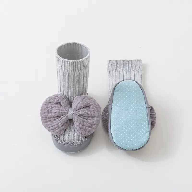 Pink Bow Baby Socks Toddler Non-Slip Soft - Image 4