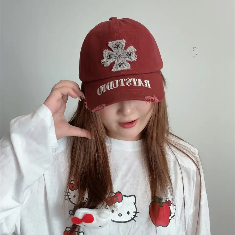 Women's Black Rats Studio Baseball Cap with Embroidered Clover - Image 6