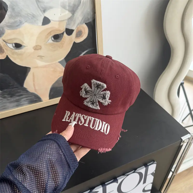 Women's Black Rats Studio Baseball Cap with Embroidered Clover — feature 7