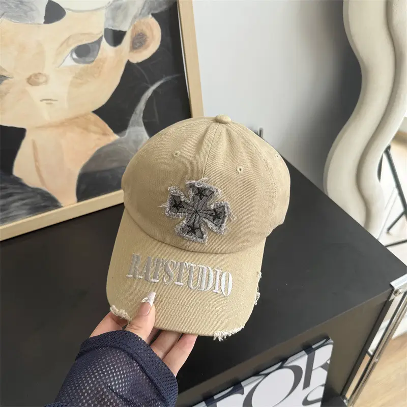 Women's Black Rats Studio Baseball Cap with Embroidered Clover — feature 9