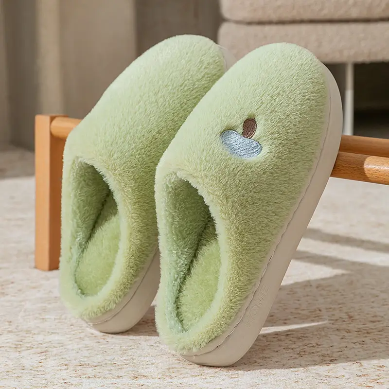 Cute Sheep Horn Cotton Slippers for Women, Autumn and Winter Indoor Home Non-Slip Thick-Soled Plush Maternity Cotton Shoes - Image 7
