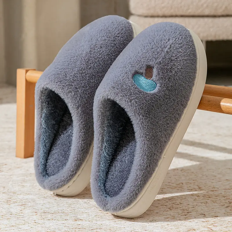 Cute Sheep Horn Cotton Slippers for Women, Autumn and Winter Indoor Home Non-Slip Thick-Soled Plush Maternity Cotton Shoes - Image 9