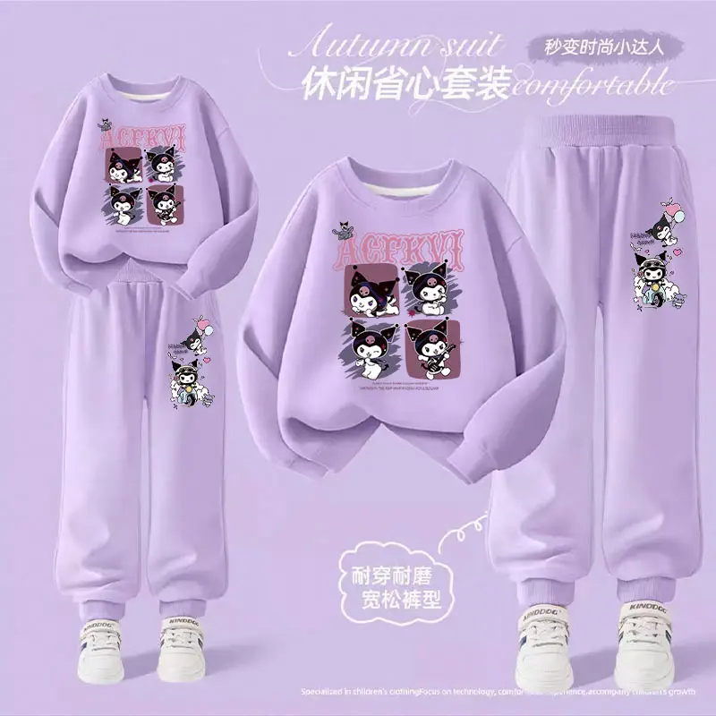 Girls' Stylish Spring and Autumn Casual Sweatshirt and Sweatpants Set Children's 2025 New Versatile Outerwear Two-Piece Set