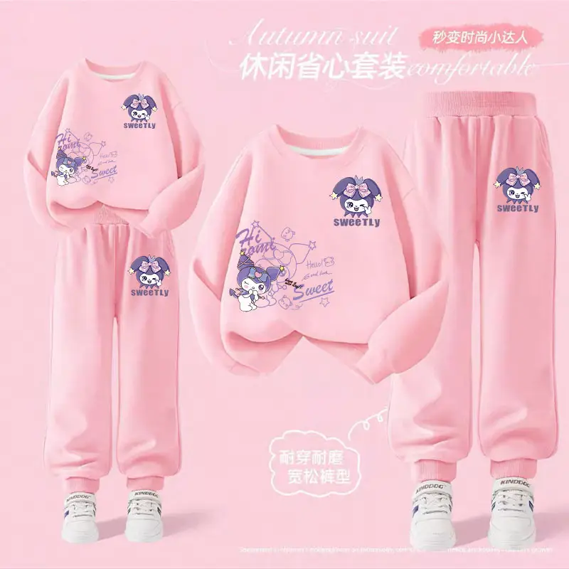 Girls' Stylish Spring and Autumn Casual Sweatshirt and Sweatpants Set Children's 2025 New Versatile Outerwear Two-Piece Set
