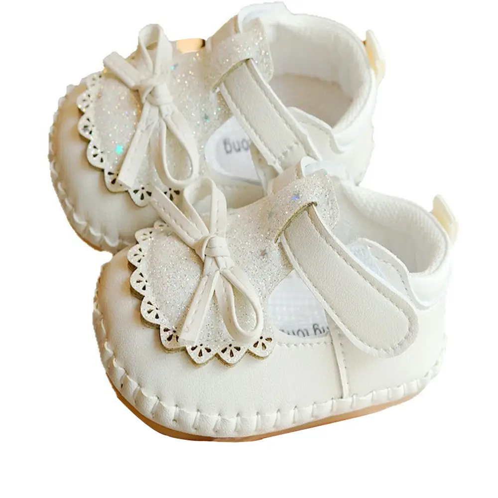 Pink Bow Baby Shoes for 0-1 Years Soft Sole Non-Slip