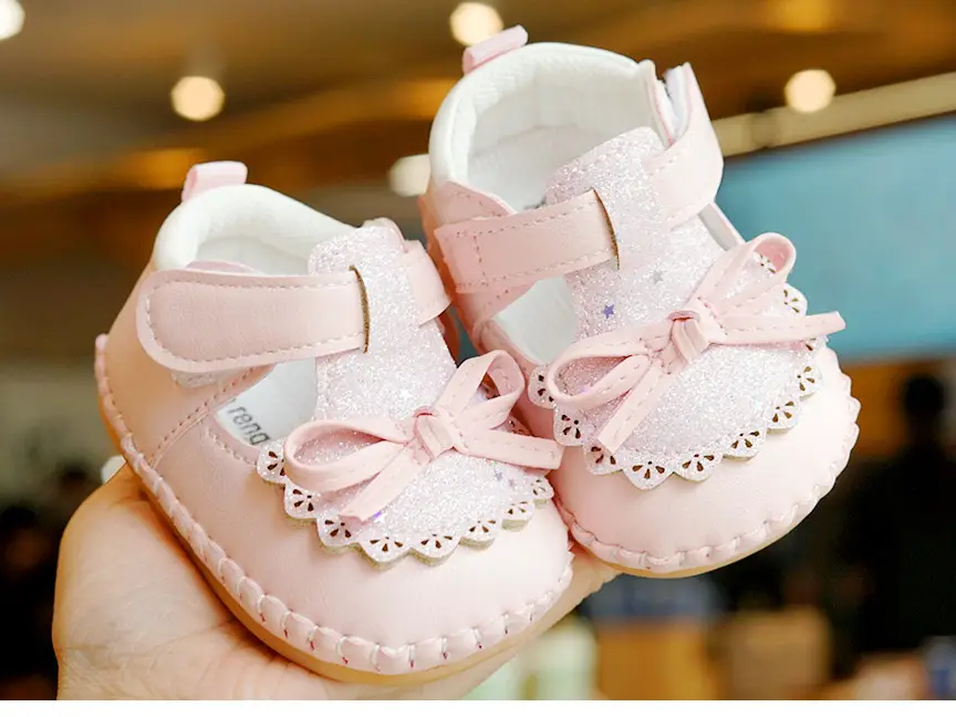 Pink Bow Baby Shoes for 0-1 Years Soft Sole Non-Slip — feature 7