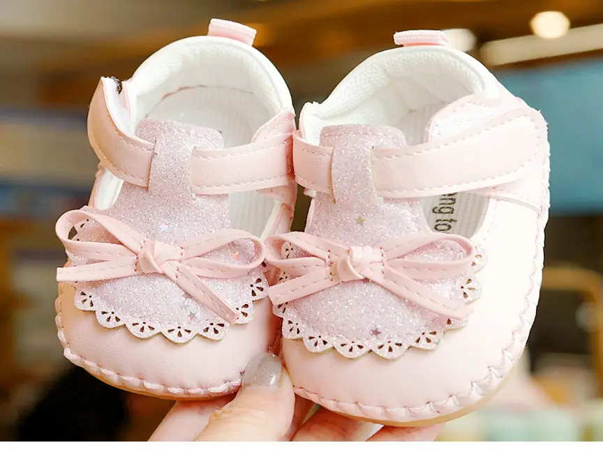 Pink Bow Baby Shoes for 0-1 Years Soft Sole Non-Slip — feature 8