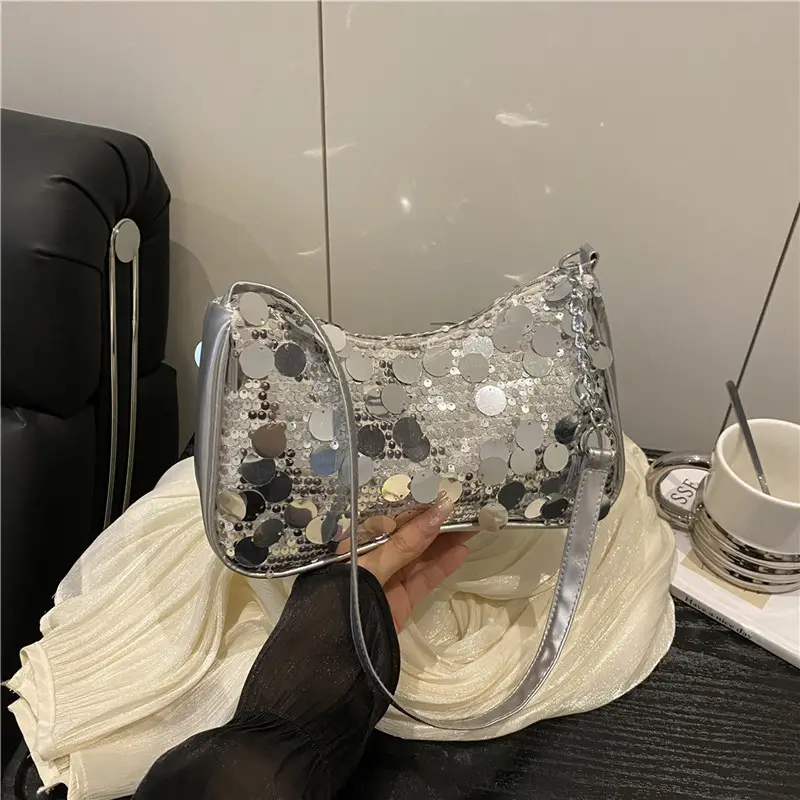 Transparent Sequin Chain Shoulder Bag for Women - Image 6