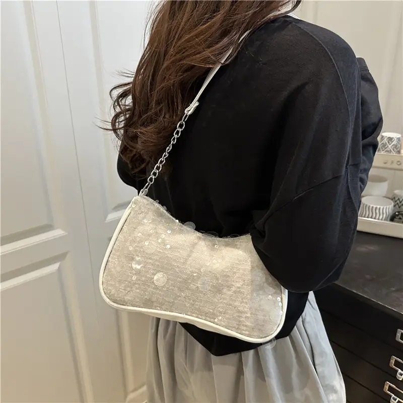 Transparent Sequin Chain Shoulder Bag for Women - Image 7