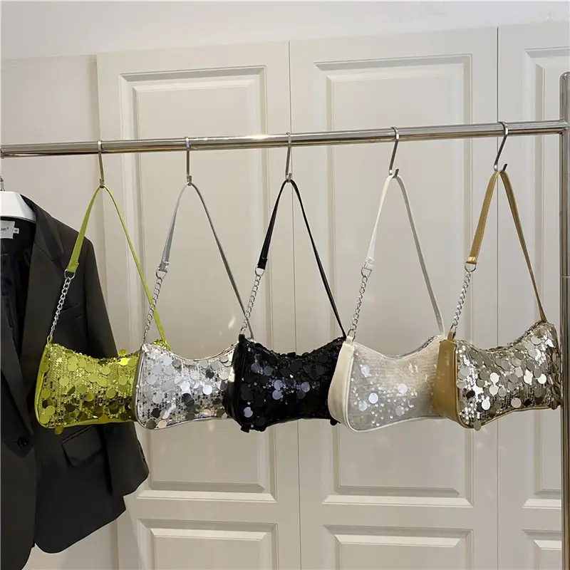 Transparent Sequin Chain Shoulder Bag for Women - Image 9