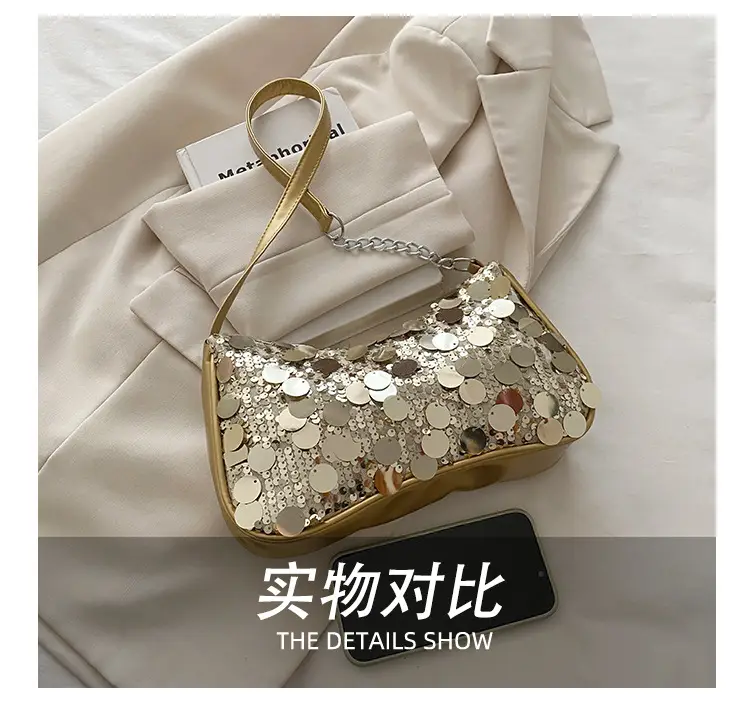 Transparent Sequin Chain Shoulder Bag for Women — feature 11