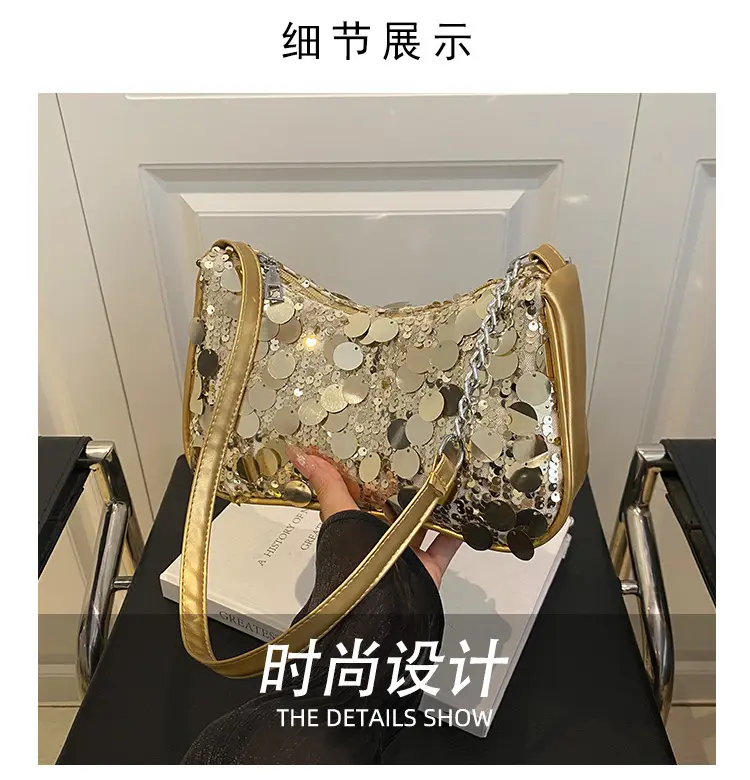 Transparent Sequin Chain Shoulder Bag for Women — feature 12