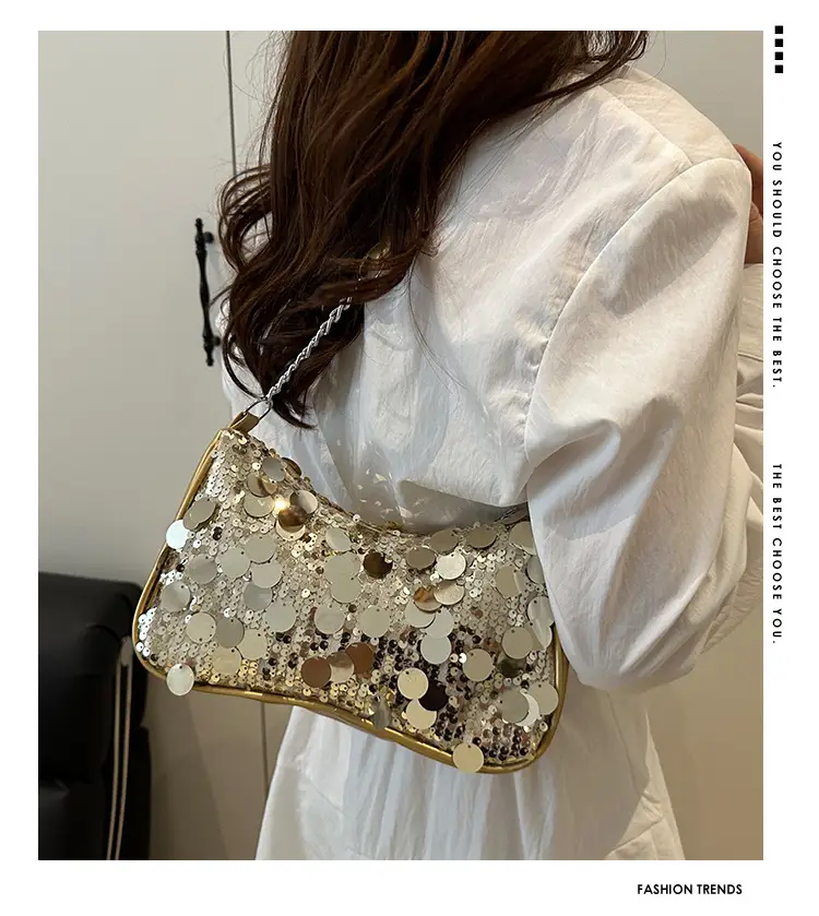 Transparent Sequin Chain Shoulder Bag for Women — feature 2