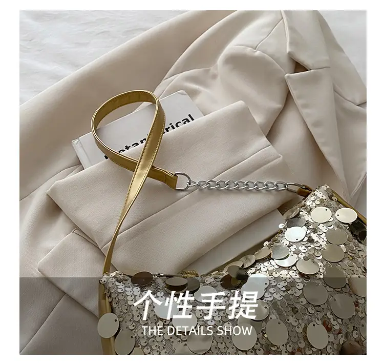 Transparent Sequin Chain Shoulder Bag for Women — feature 7
