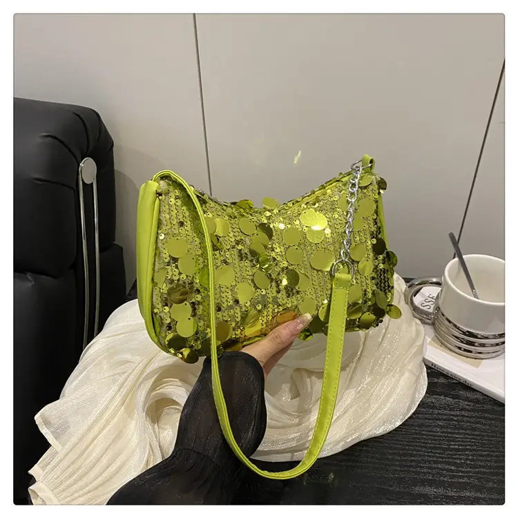 Transparent Sequin Chain Shoulder Bag for Women - Image 3