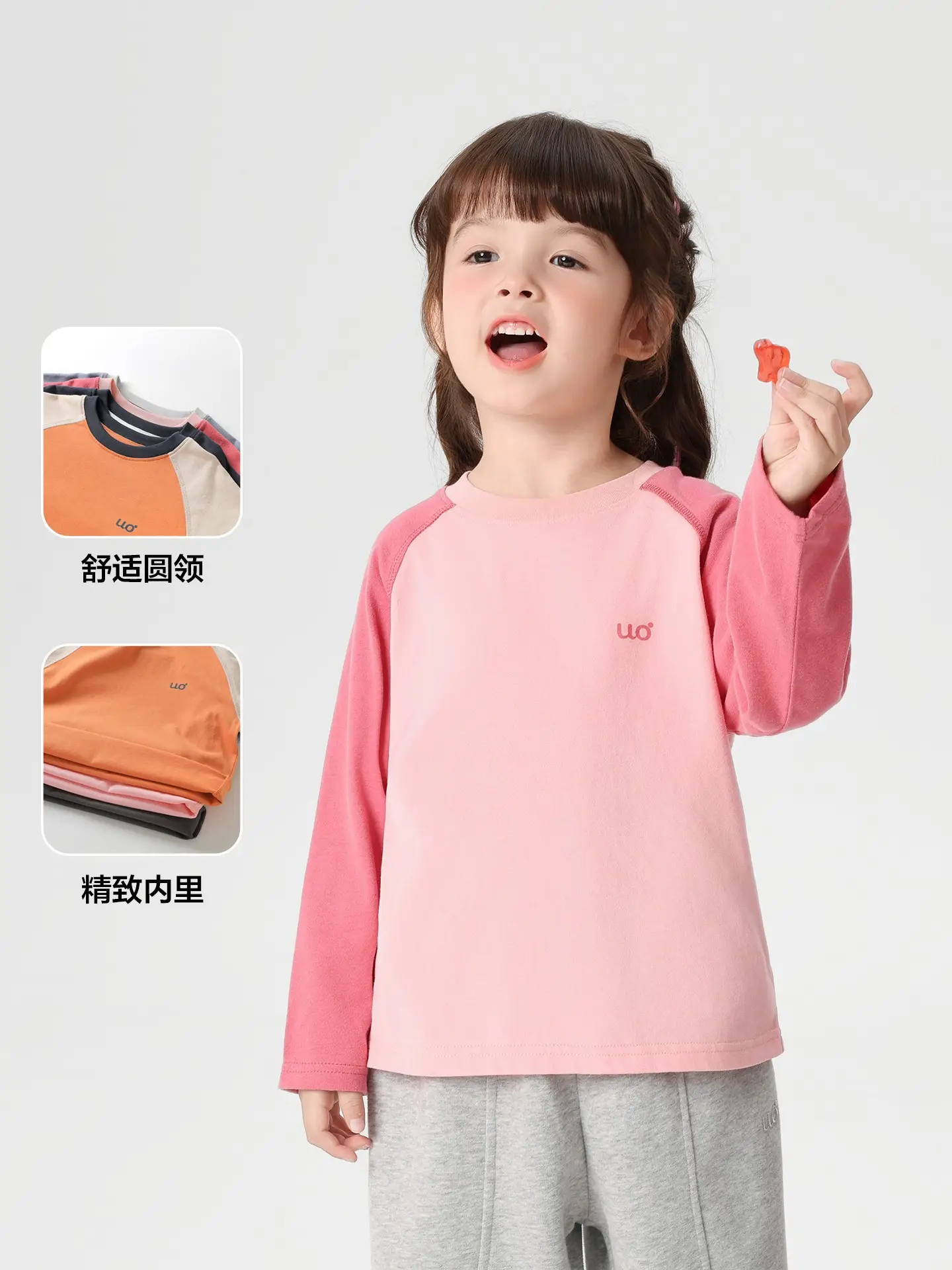 Girls Pure Cotton Long Sleeve T-Shirt Orange White 7A - Image 9