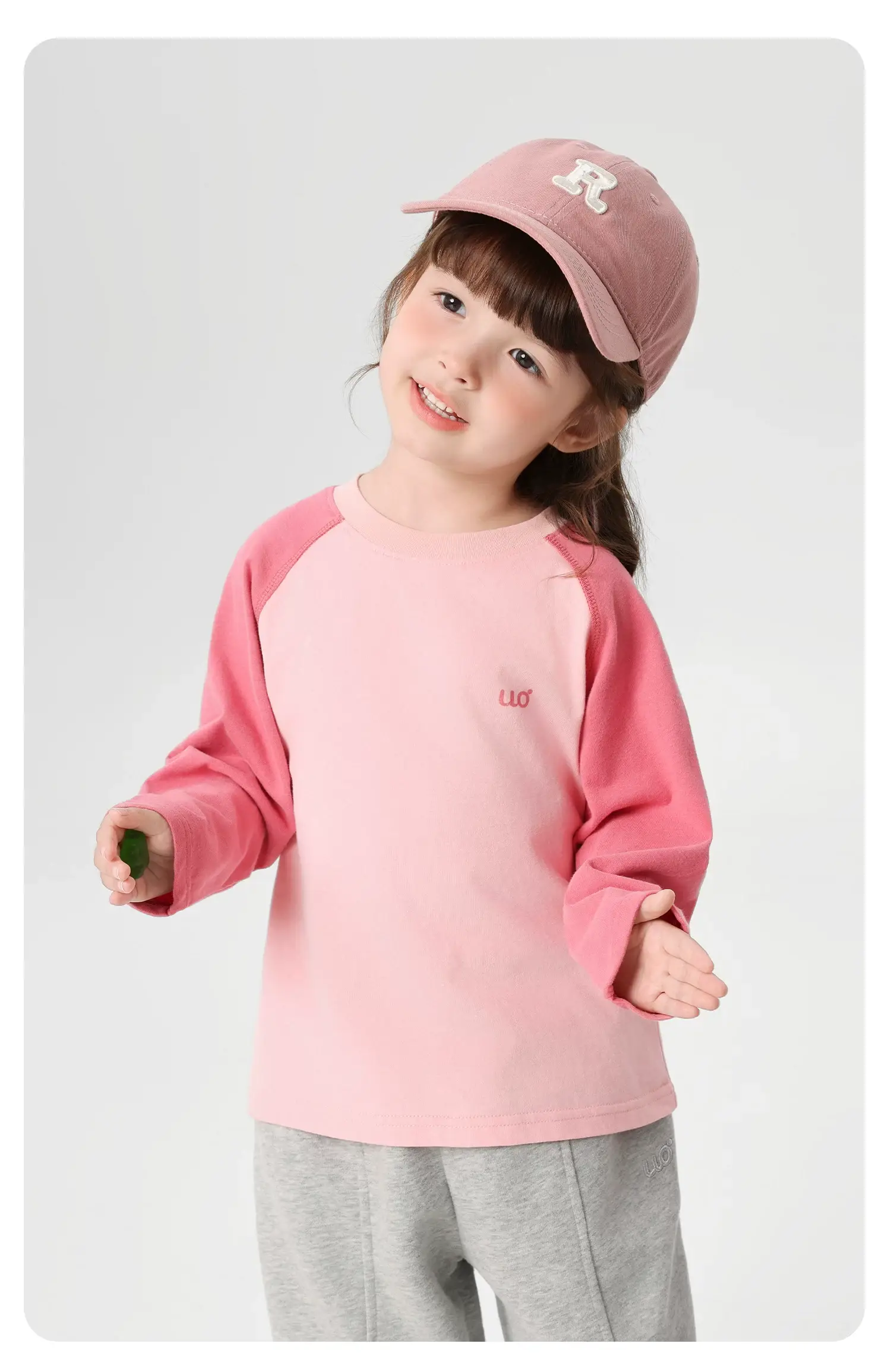 Girls Pure Cotton Long Sleeve T-Shirt Orange White 7A — feature 18