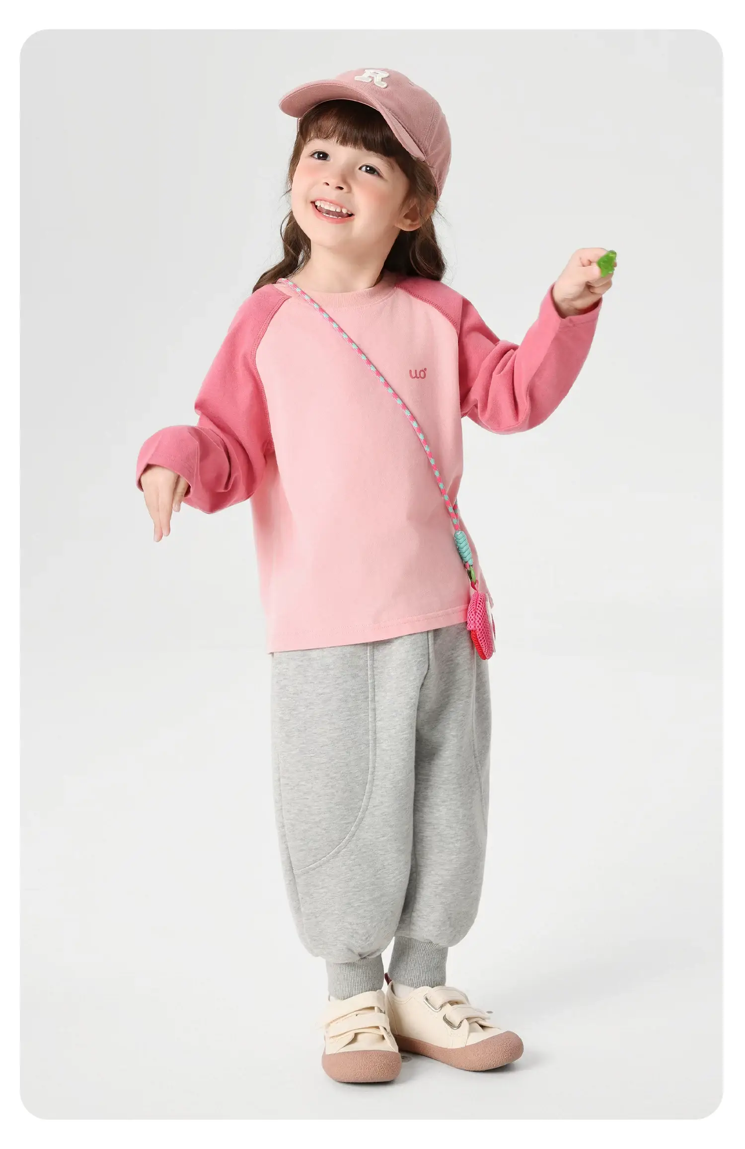 Girls Pure Cotton Long Sleeve T-Shirt Orange White 7A — feature 21