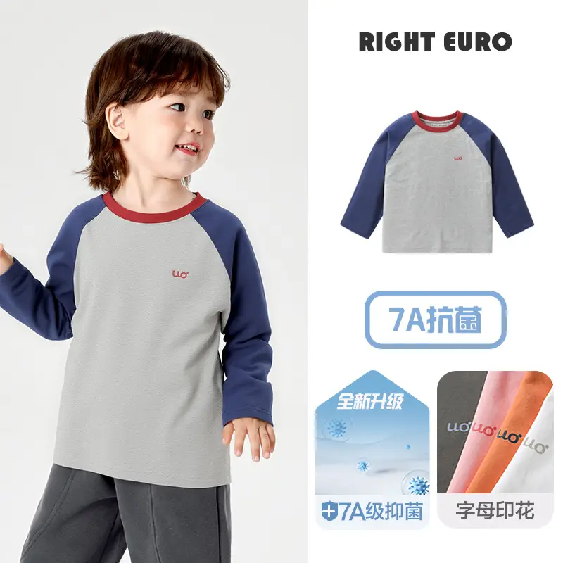 Girls Pure Cotton Long Sleeve T-Shirt Orange White 7A - Image 3