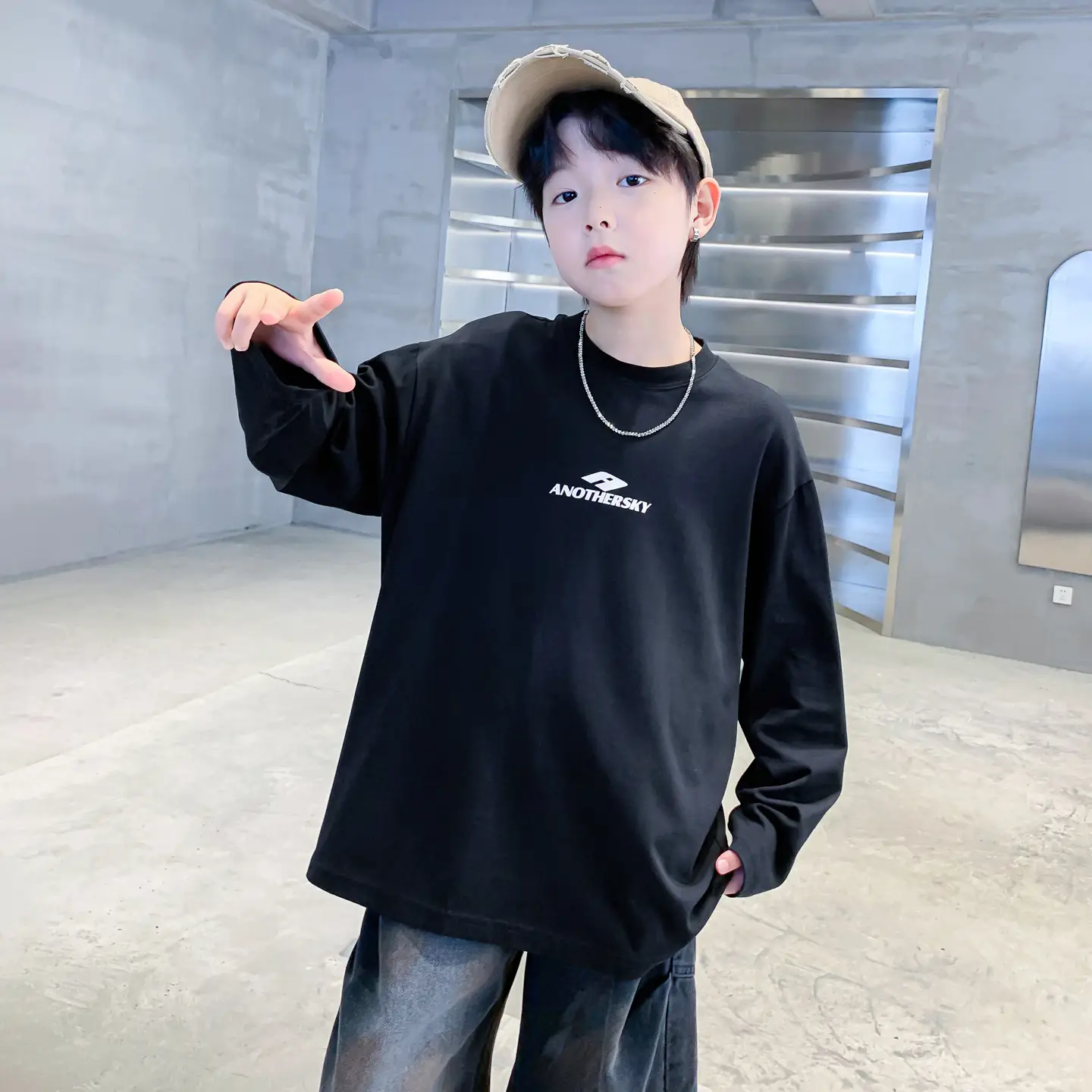Children's Black Long Sleeve T-Shirt Kidsren 2026 - Image 6