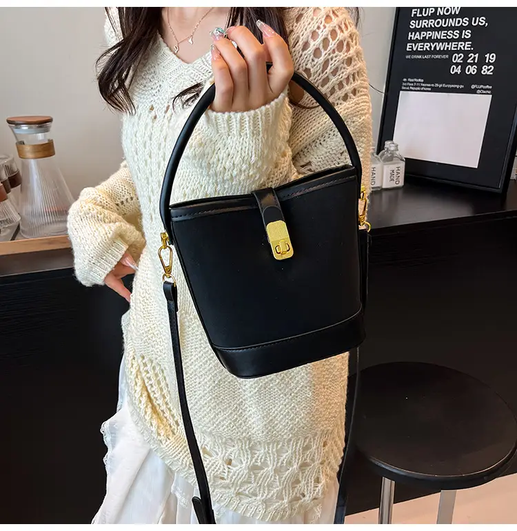 Women's Crossbody Bag Beige Leather Bucket Design 2025 — feature 24