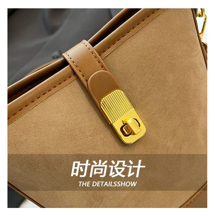Women's Crossbody Bag Beige Leather Bucket Design 2025 — feature 4