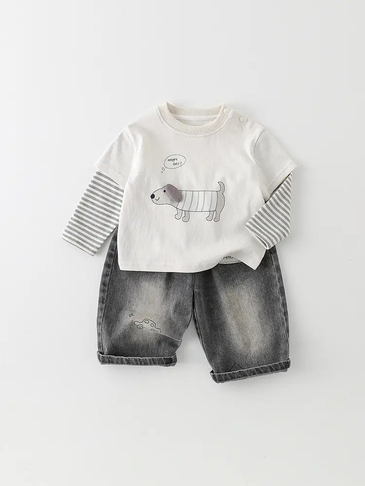 Boys Outfit 2026 Long Sleeve T-Shirt Two-Piece Set - Image 4