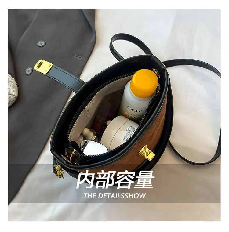 Retro Brown Quilted Shoulder Crossbody Bag for Women — feature 5