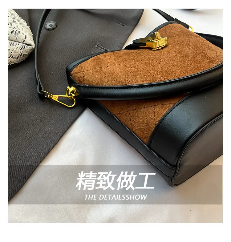 Retro Brown Quilted Shoulder Crossbody Bag for Women — feature 7
