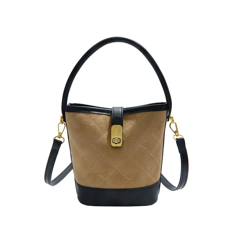Retro Brown Quilted Shoulder Crossbody Bag for Women