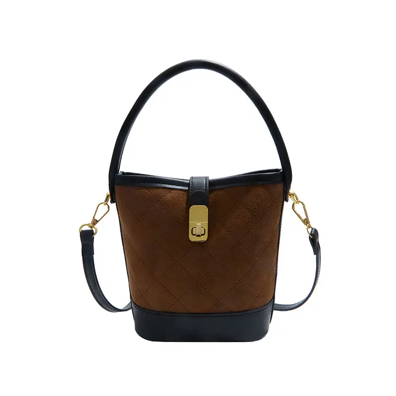 Retro Brown Quilted Shoulder Crossbody Bag for Women