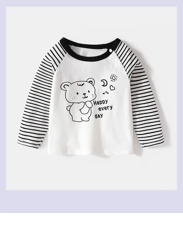 Jingqi Baby Long Sleeve T-Shirt White Brown Cotton Kids — feature 10