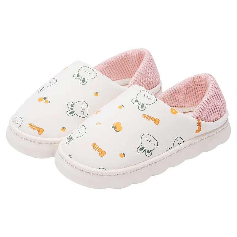 Cute Cartoon Slippers Women's Cotton Postpartum Shoes