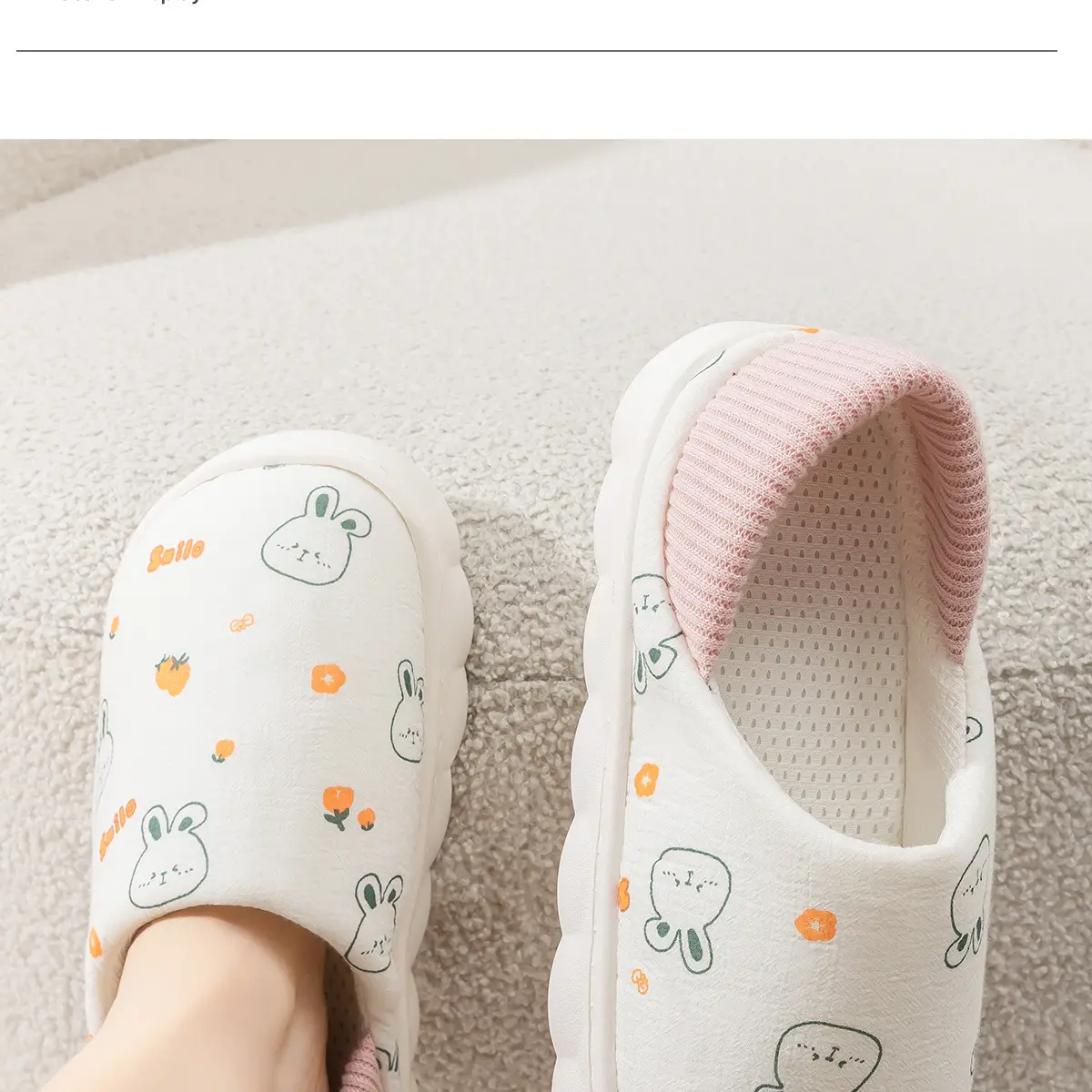 Cute Cartoon Slippers Women's Cotton Postpartum Shoes — feature 15